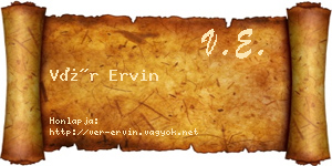 Vér Ervin névjegykártya