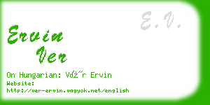 ervin ver business card
